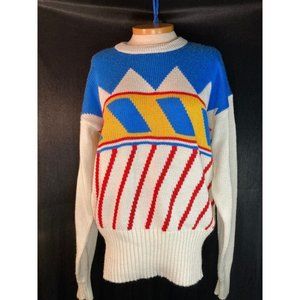𝅺1980’S Snuggler winter ski sweater.‎ Geometric L